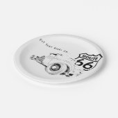 Assiette en papier Route 66 (Angle)