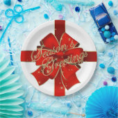 Assiette en papier ruban de Noël voeux de la saiso (Fête)