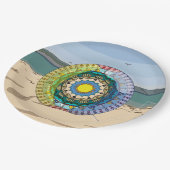Assiette en Papier Soleil d'Été (Angle)