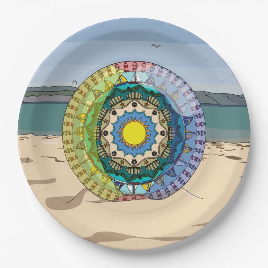 Assiette en Papier Soleil d'Été (Devant)