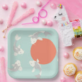 ASSIETTE EN PAPIER: STYLE JAPONAIS : Motif POISSON (Fête)