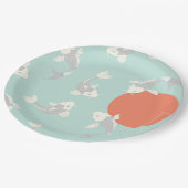 ASSIETTE EN PAPIER: STYLE JAPONAIS : Motif POISSON (Angle)