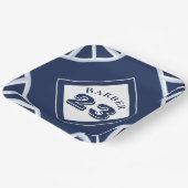 Assiette en papier thème sport bleu (Angulaire)