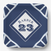 Assiette en papier thème sport bleu (Recto)