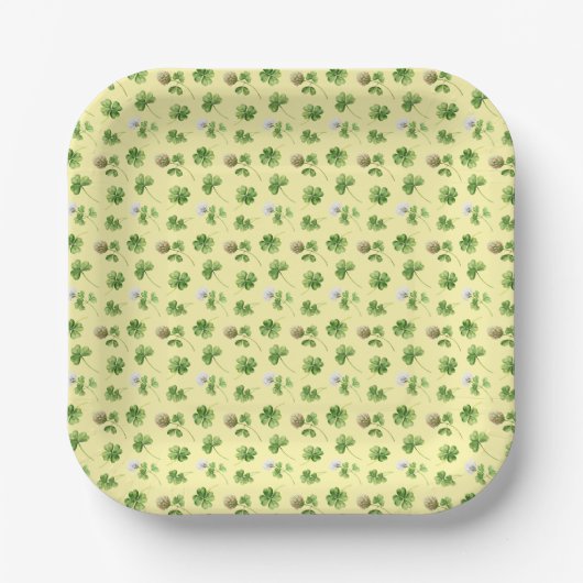 Assiette en papier Trèfle Saint-Patrick (Recto)