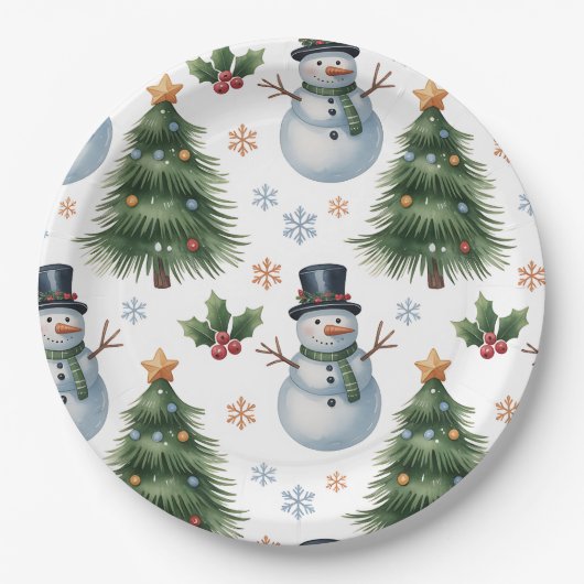 Assiette en papier - Vaisselle de Noël (Devant)