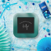 Assiette en papier vert brumeux (Fête)