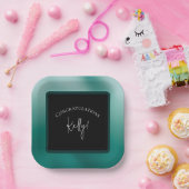 Assiette en papier vert brumeux (Fête)