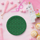 Assiette en papier vert Mid Mod Garland 7" (Fête)