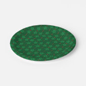 Assiette en papier vert Mid Mod Garland 7" (Angle)