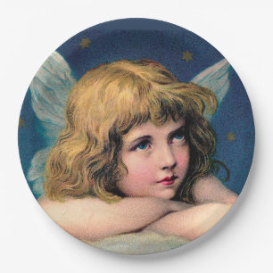 ASSIETTE EN PAPIER: VINTAGE NOËL ANGEL