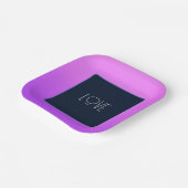 Assiette en papier violet et marine (Angulaire)