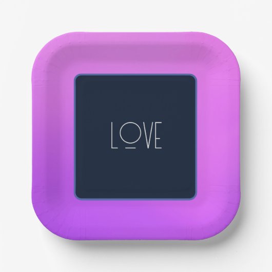 Assiette en papier violet et marine (Recto)