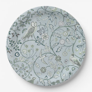 ASSIETTE EN PAPIER: WILLIAM MORRIS : OWL & PHÉASAN