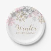 Assiette en papier Winter Onederland (Devant)
