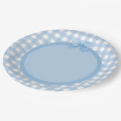 Assiette En vichy bleue et de la Bow Party (Angle)