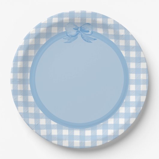 Assiette En vichy bleue et de la Bow Party (Devant)