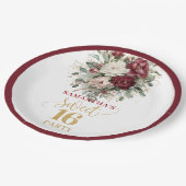 Assiette Fancy Sweet 16 Blush Bourgogne Or (Angle)
