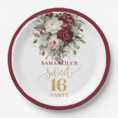Assiette Fancy Sweet 16 Blush Bourgogne Or (Devant)