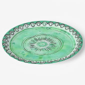 Assiette Fausse Chine Verte Antique en Forme de So (Angle)