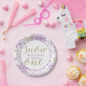 Assiette flocon de neige violet et or Winter Onede (Fête)