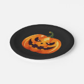 Assiette Halloween Citrouille Jack-o'-Lantern Effr (Angle)