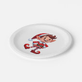 Assiette jetable avec une image de lutin (Angle)