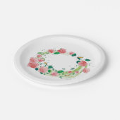 assiette mariage avec roses et abeilles (Angle)