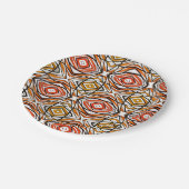 Assiette marron rouge motif (Angle)