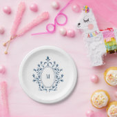Assiette Monogramme Sarcelle (Fête)