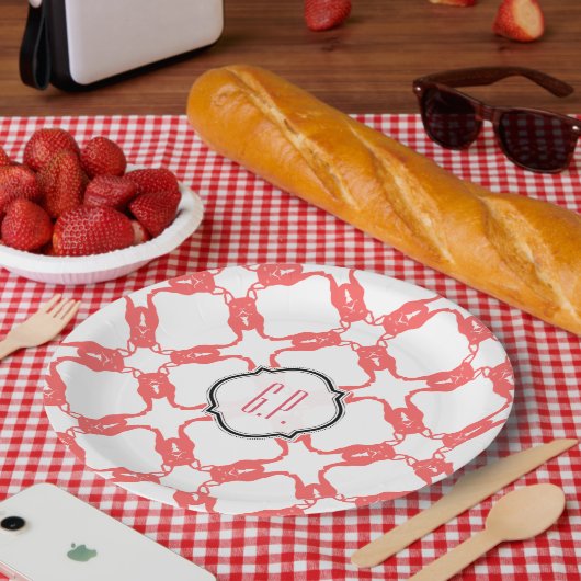 Assiette motif Bouledogue Français (Pique-nique)