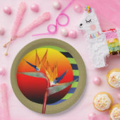 Assiette | Oiseau de Paradis fleur Abstrait tropic (Fête)