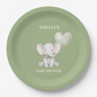 Assiette personnalisée pour Baby Shower avec un él