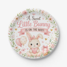 Assiette pour Baby Shower Lapin, Décoration de Fêt