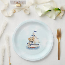 Assiette pour Baby Shower Little Sailor