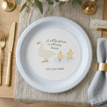 Assiette pour Baby Shower "Silly Goose Is Almost L