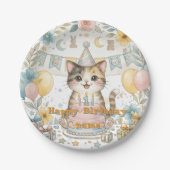Assiette pour le premier anniversaire de chat à l' (Devant)