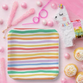 Assiette rayée colorée pour fête (Fête)
