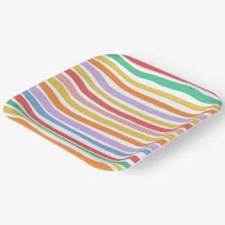 Assiette rayée colorée pour fête