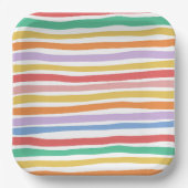Assiette rayée colorée pour fête (Recto)