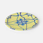 Assiette ronde méditerranéenne jaune et bleue (Angle)