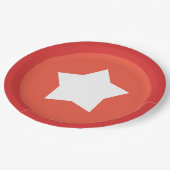 Assiette rouge avec bordure rouge et étoile blanch (Angle)