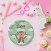 Assiette singe prénom (Fête)