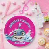 Assiette Super Requin | Fête Rose Filles (Fête)