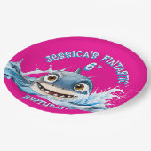 Assiette Super Requin | Fête Rose Filles (Angle)
