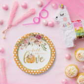 Assiette Tombez amoureux - Points orange (Fête)