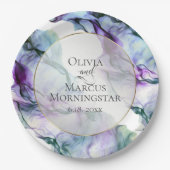 Assiettes de fête | Encre abstraite indigo sarcell (Devant)