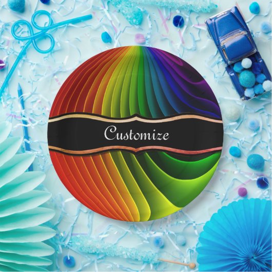 Assiettes de fête Twist Arc-en-ciel (Fête)