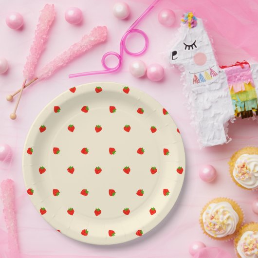 ASSIETTES EN CARTON いちご(アイボリー) (Fête)