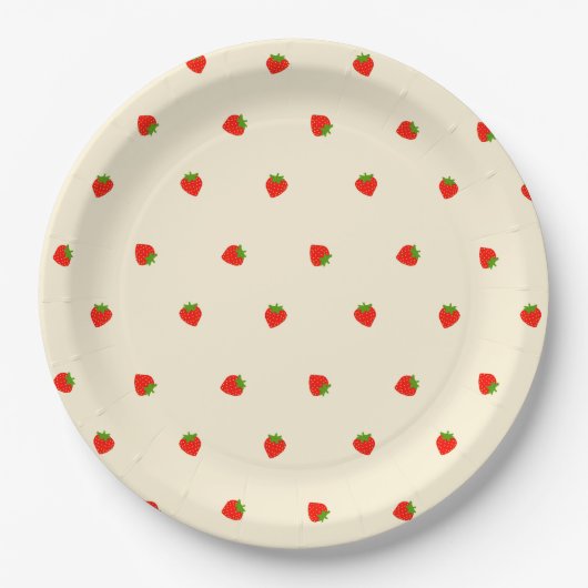 ASSIETTES EN CARTON いちご(アイボリー) (Devant)